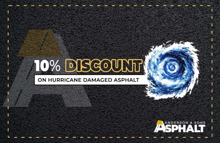 10% Discount for hurricane damaged asphalt