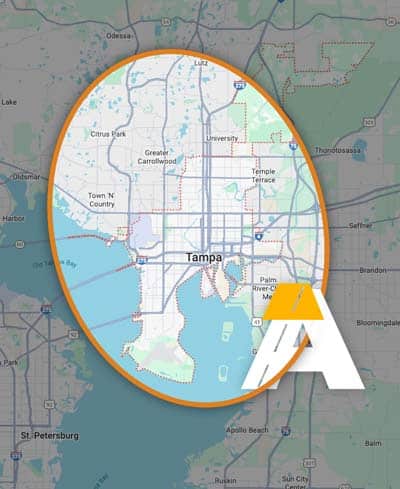 Map of our Tampa Bay service area