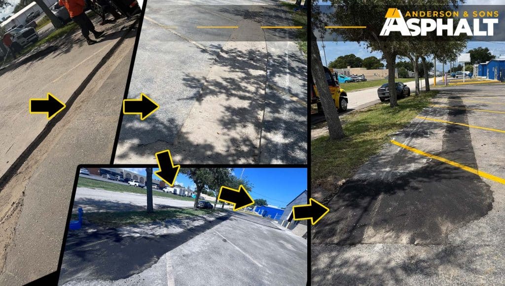 Plumbing Trench Asphalt Damage – Before Repair