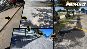 Plumbing Trench Asphalt Damage – Before Repair