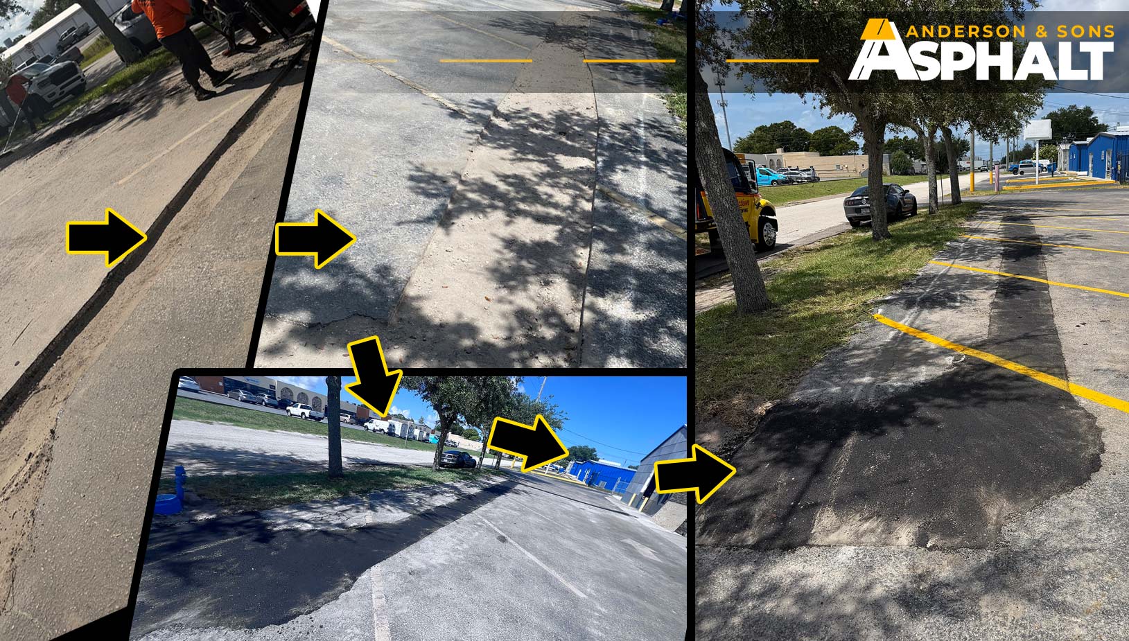 Plumbing Trench Asphalt Damage – Before Repair