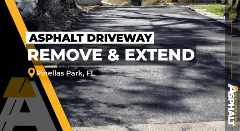 New extended asphalt driveway at a home in Pinellas Park, FL